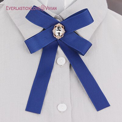 SUQI Mode Boog Broches Pins sieraden Voor Vrouwen Lint Das Broche vrouwen kinderen broche tie voor Party bruiloft: sky blue