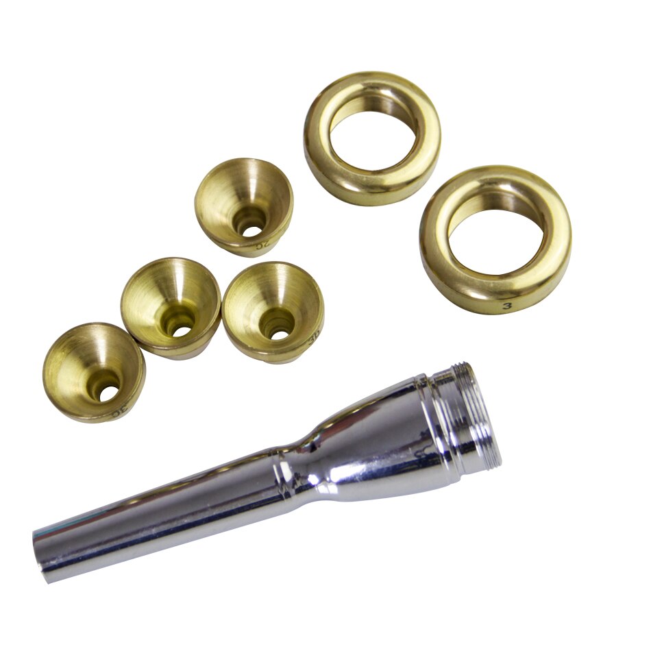 Accesorios de trompeta MUKU 1-1 2c 3c 2b 3b tamaño boquilla de trompeta cobre dorado 1 Juego con caja accesorios para instrumentos musicales