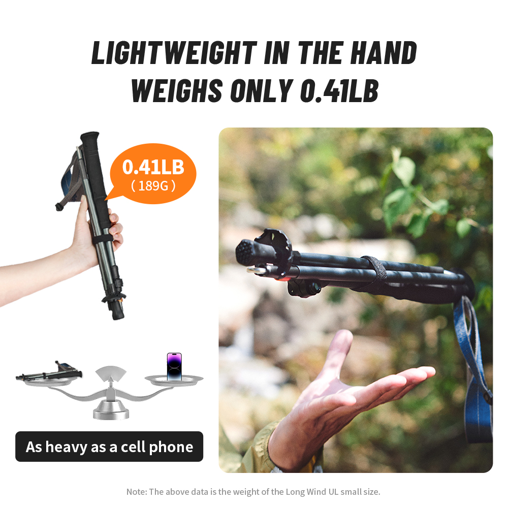 Naturehike Long Wind Trekking Poles Carbon Fiber 7075 Aluminum Alloy Five-section Folding Lightweight Walking Sticks Climbing