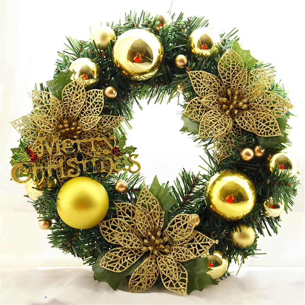 Furu nåler band vegghengende julekrans dekorasjon til jul fest dør krans ornament hjem dekor tilbehør: D