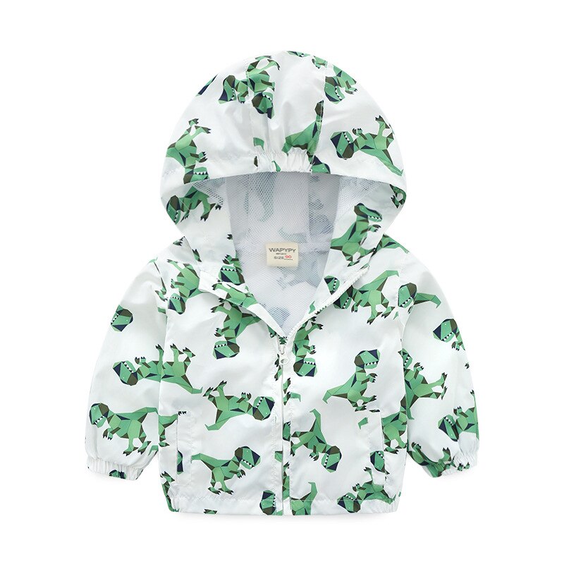 Kids Jongen Jas Mode Kind Dinosaurus Jassen Hooded Kids Rits Windjack Koreaanse Kinderen Kleding Jongens Jas Bovenkleding