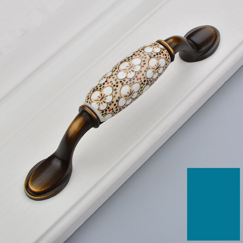 Antieke Brons Keramische Kast Handvatten Zinklegering Retro Lade Knoppen Kastdeur Meubilair Hardware Kabinet Handles: 02