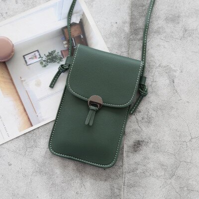 Mara 'S Droom Effen Kleur Dames Touchscreen Mobiele Telefoon Tas Schouder Tas Mode Wilde Kleine Tas: Egreen