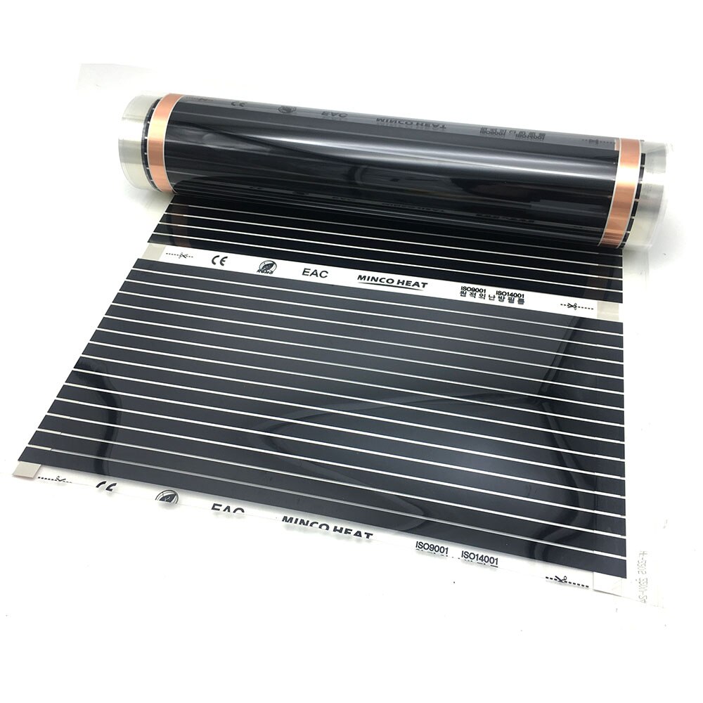 50cmX200cm podczerwona folia grzewcza podłogowa 220w/m2 ciepła grzejąca z 2 zaciskami + 4 pasztecik izolacyjne