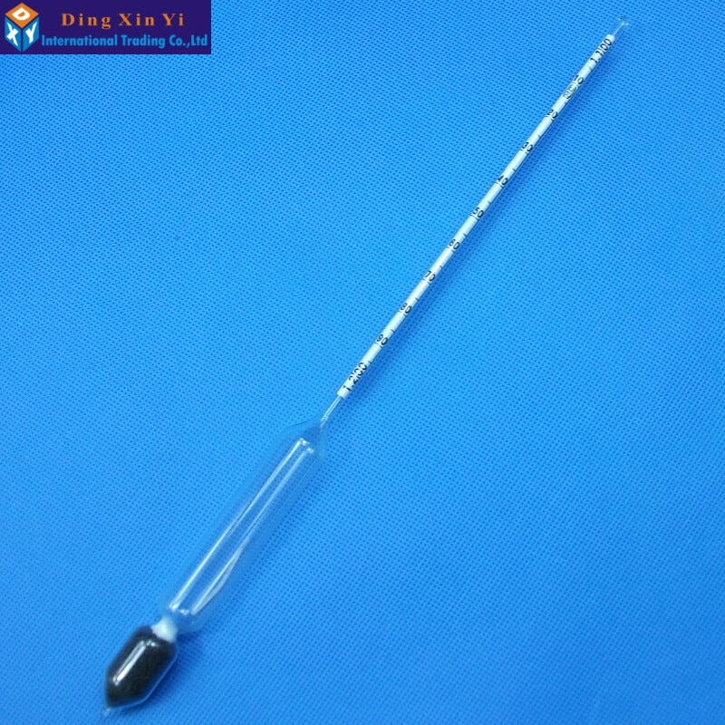 Hidrómetro de vidrio para laboratorio químico, densitómetro líquido, densímetro, medidor de densidad, 1,1-1,2/m3, 2 unids/lote