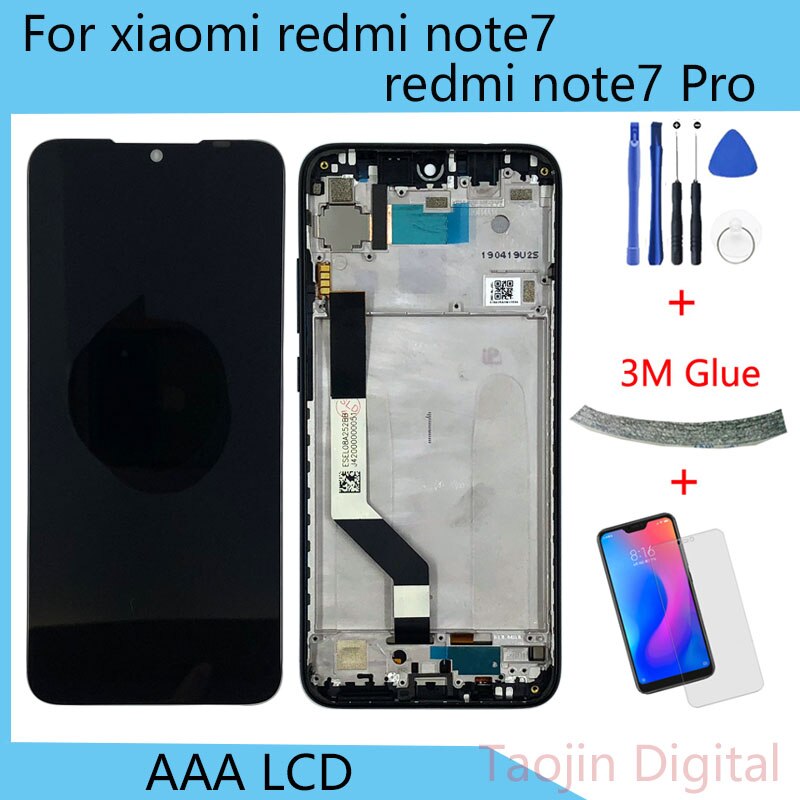 Für Xiaomi Redmi Hinweis 7 Pro LCD Display mit Rahmen Touch Screen Digitizer Montage LCD TouchScreen Reparatur Teile