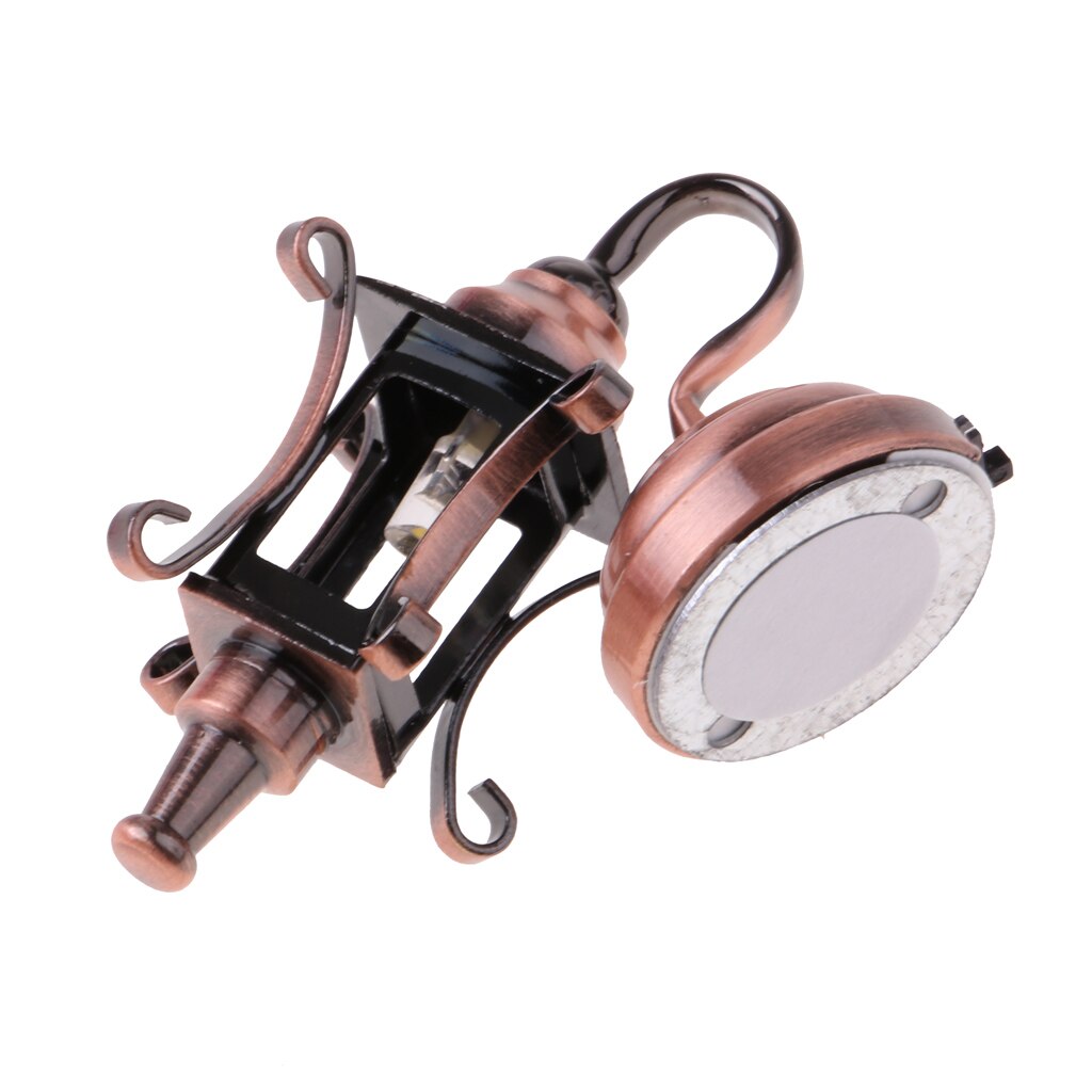 12th Dolls House Miniatue Copper Metal Lamp Outdoor Wall Light Lighting LED