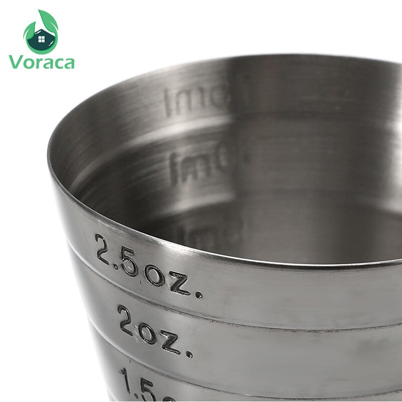 Tasse de mesure en acier inoxydable | 75ml 3 en 1, outils à Cocktail, Bar gabarit, tasse avec/ml/oz, unité de mesure Tbsp pour Bars faisant des boissons mélangées