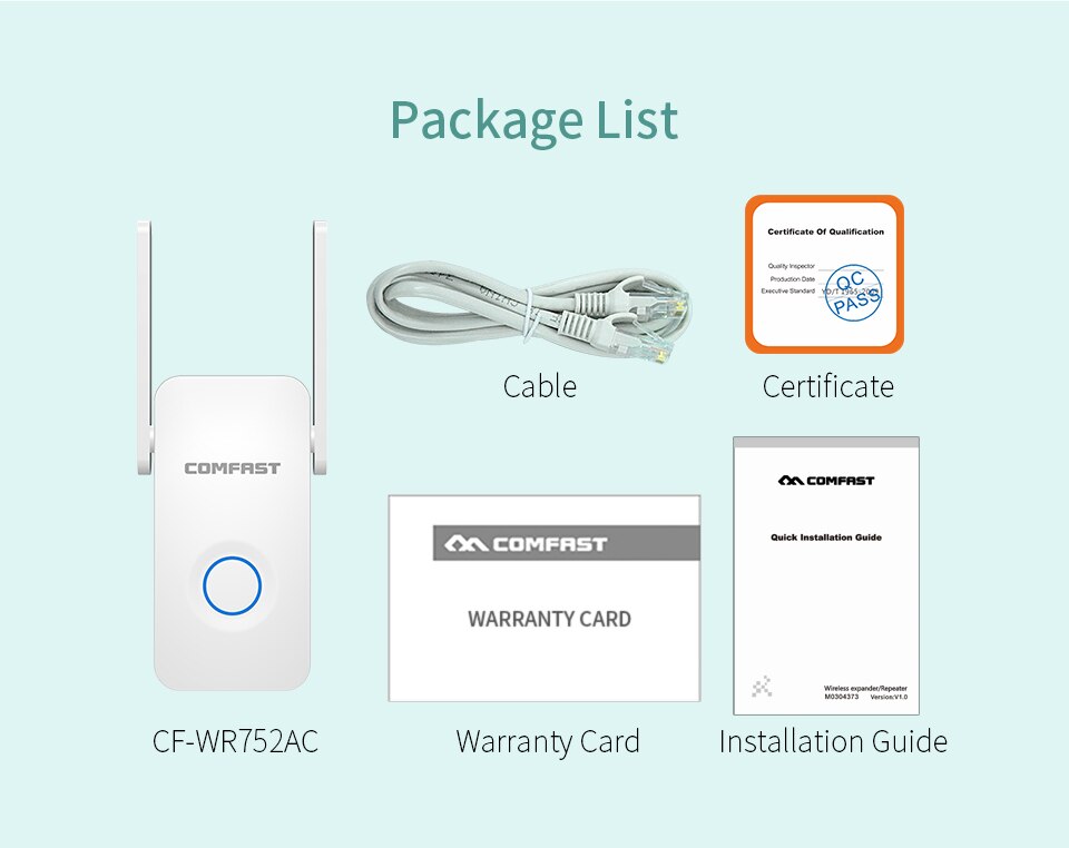 Comfast 1200Mbps Ac Wifi Repeater 5.8G Dual Band Wireless Extender Signaalversterker Ac Access Point Wifi Extender CF-WR752AC v2