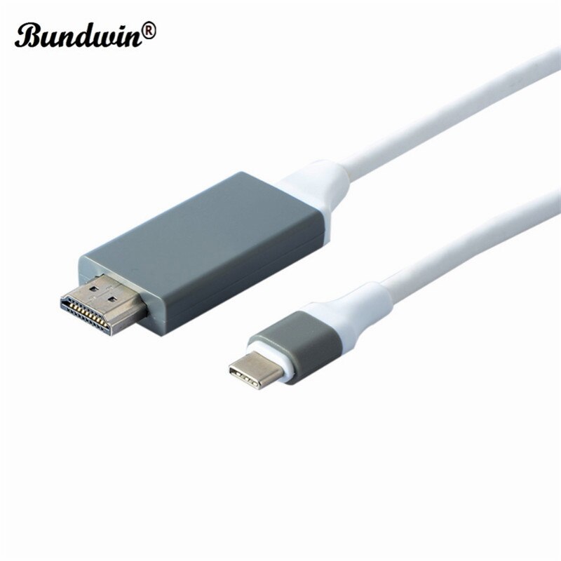 Bundwin type c usb 3.1 to hdmi-kompatibel kabel 4k 2m usb-c til hdtv konverteradapter for galaxy  s8 for huawei mate 10 pro  p20