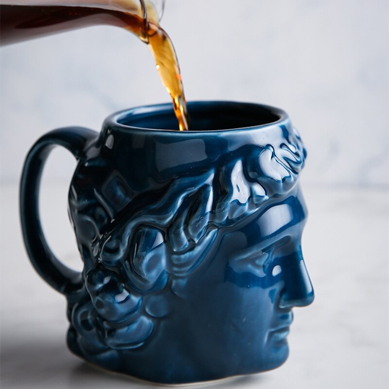580ml Ceramic 3D Apollo Mug Coffee Mugs Ancient Greek gods Cups Cute Office Mugs Milk Mug Home Decoration Birthday