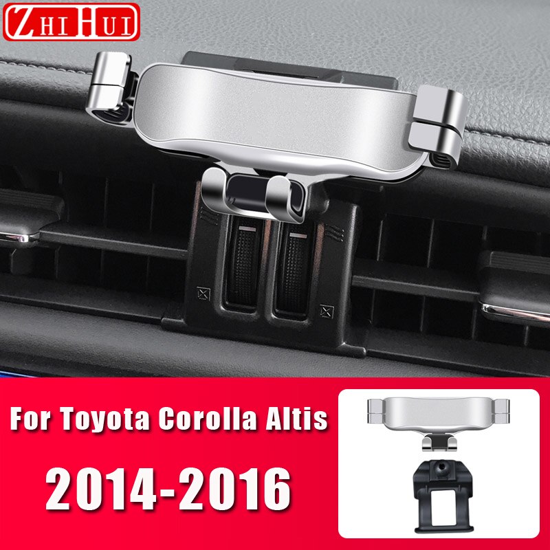 Support de téléphone portable pour voiture, pour Toyota Corolla Altis –: For 2014-2016 Silver