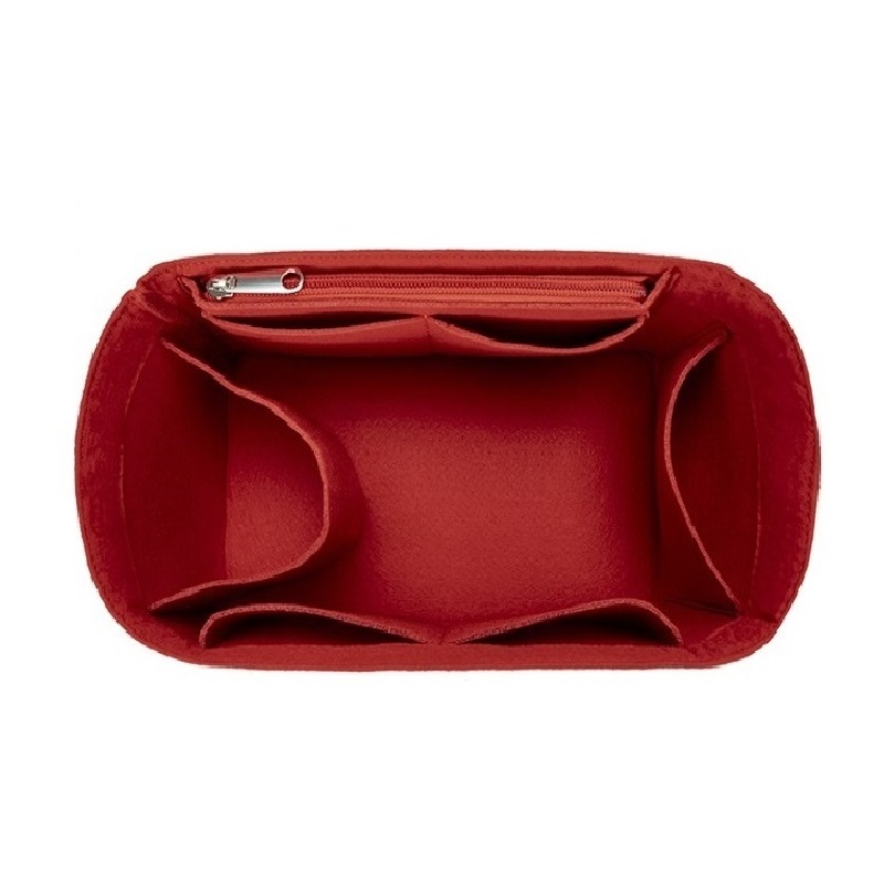 Fits For Sangle Bucket Girl Toiletry Storage Bags Felt Makeup Bag Organizer Insert Bag Organizer Insert Travel Cosmetic Bag: wine red for M