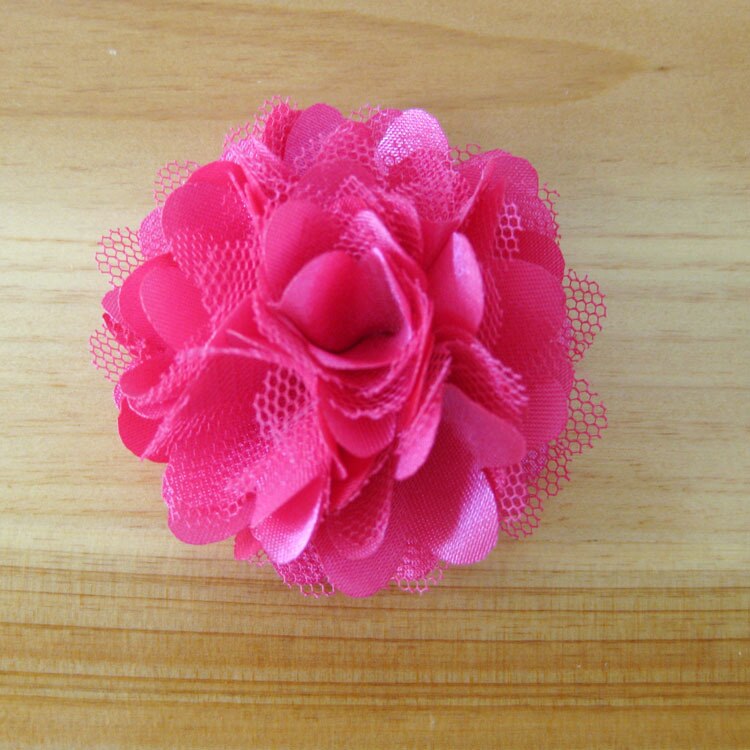 Stoffen bloemen voor hoofdband satijnen gaas rozenbloemen 2 inch 2 " diy bloemen kinderhaaraccessoires 100 stuks/partij