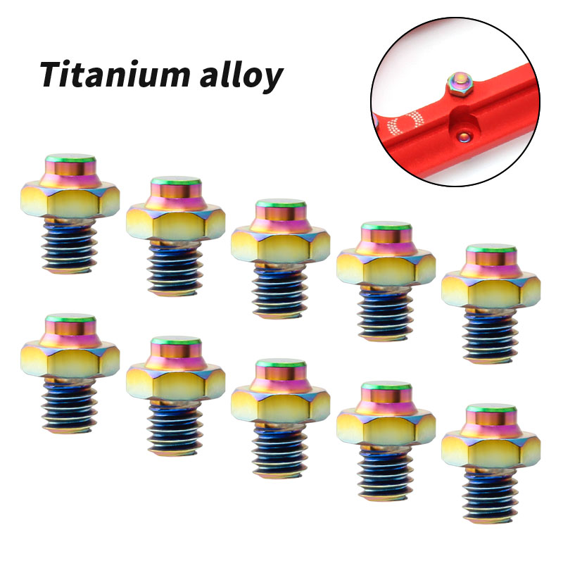 MUQZI 10pcs MTB Pedal Bolts M4 Pedal Screws Stainless steel Aluminum Alloy Titanium alloy Anti-skid Pedal Pin Bike Parts: Clear