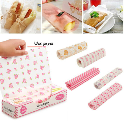 50 stuks Wax Paper Wegwerp Voedsel Wrapping Vetvrij Verpakking Papier Sandwich Hamburger Wrapper Bakken Verpakking Papier