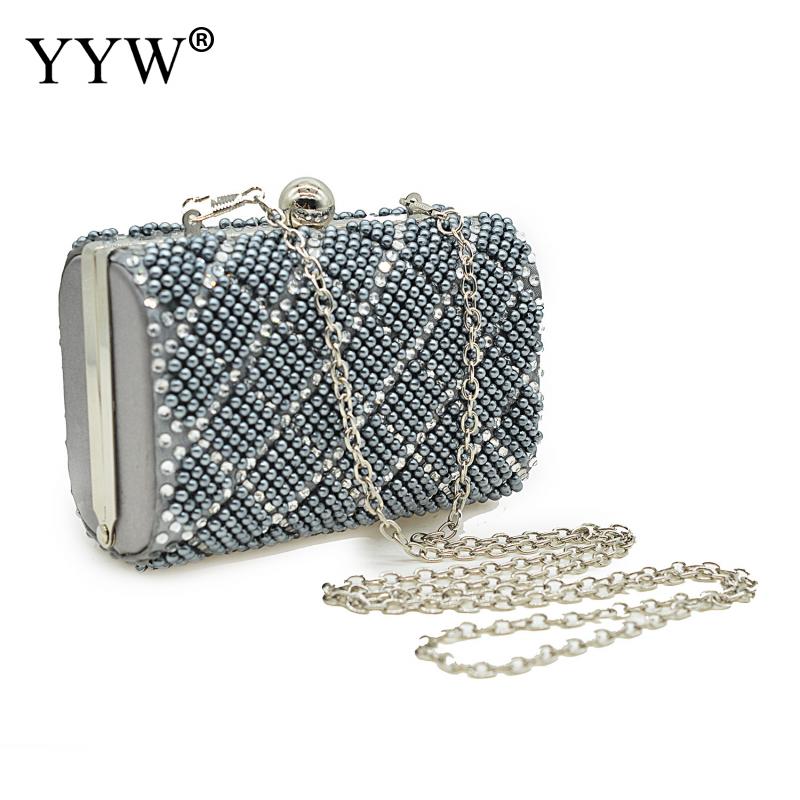 Kralen Clutch Bag Vintage Ketting Handtassen Vrouwelijke Schouder Crossbody Tassen Voor Vrouwen Diamanten Nacht Koppelingen Sac A Dos