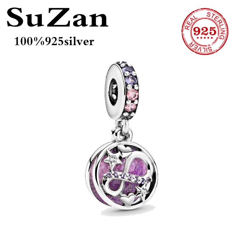 Suzan Reale Dell'argento Sterlina 925 del Branello di Fascino del Reflexions Eleganza Clip Con Perline di Cristallo Misura Pan Braccialetti Donne Gioielli Fai Da Te: style10