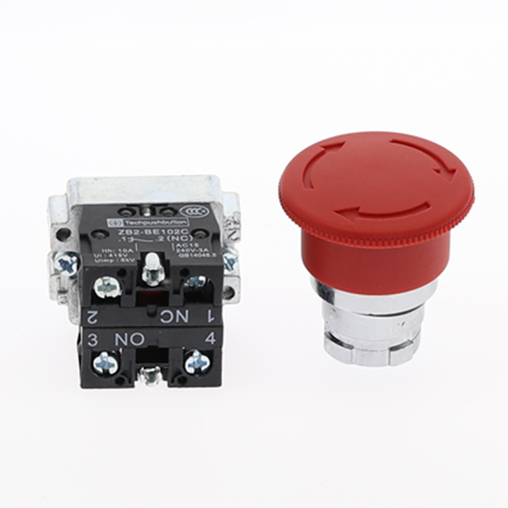 XB2 Red Mushroom Head Emergency Stop Button Switch 22mm 10A/415V XB2-542 XB2-545: 545-NONC
