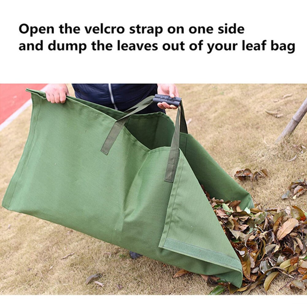 Large Capacity Canvas Fabric Heavy Duty Yard Waste Tarp Container Garden Lawn Garbage Sack Reusable Leaf Bag Gardening Tote