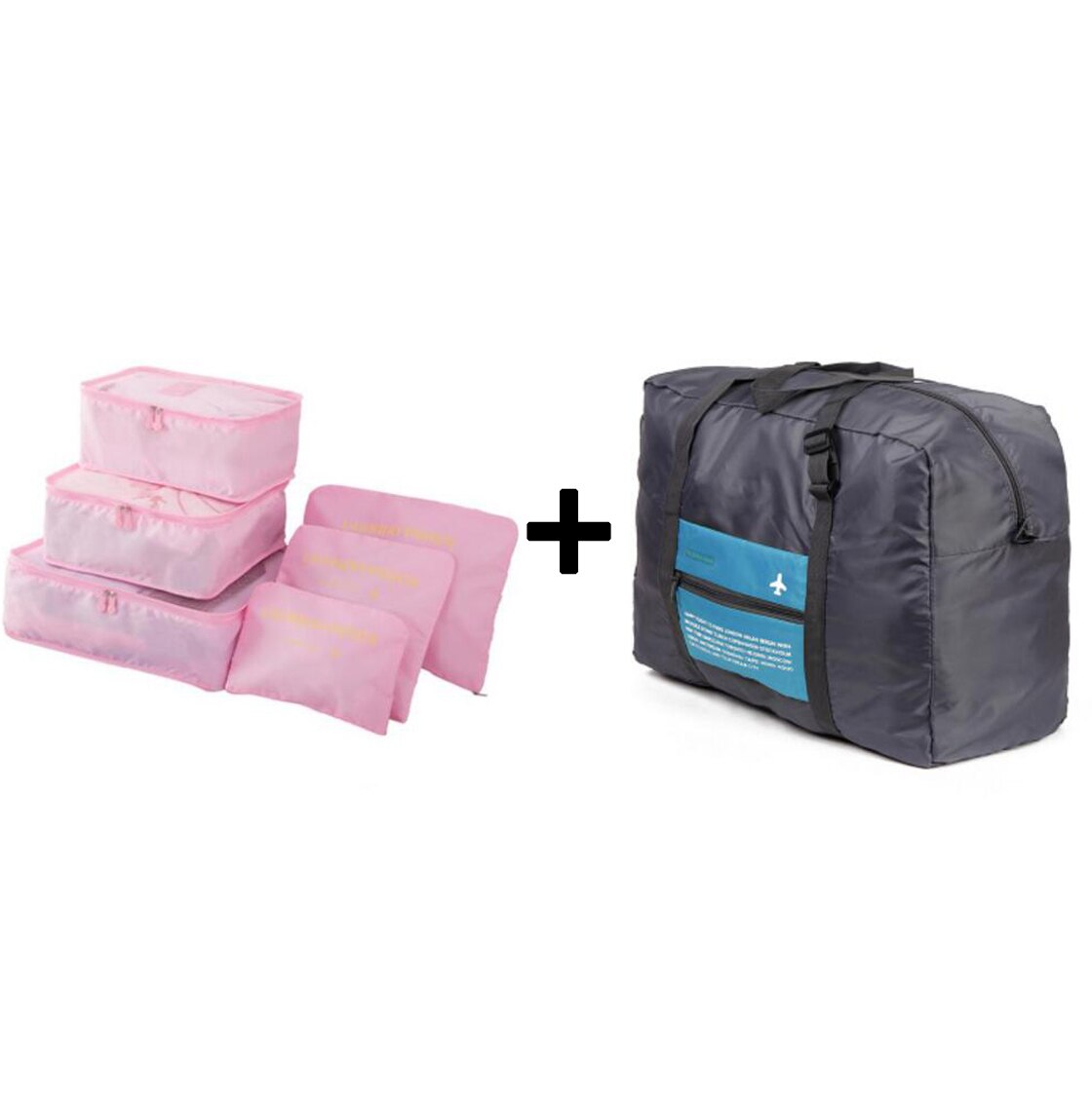 IUX Travel Handbags Clothes Organizer Travel Bag Large Capacity Bag Women Nylon Folding Bag Unisex Luggage Traveling: pink