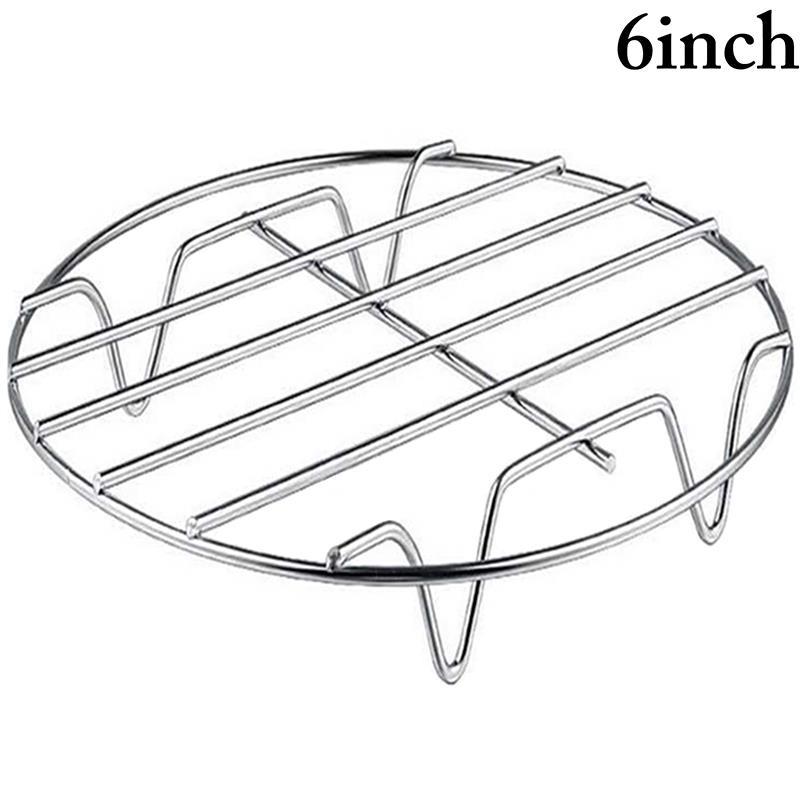 Stainless Steel Round Cooking Rack Non-Stick Grill Stack Rack Circular Wire Rack Steaming Drain Oil Holder Kitchen Cooking Tools: S