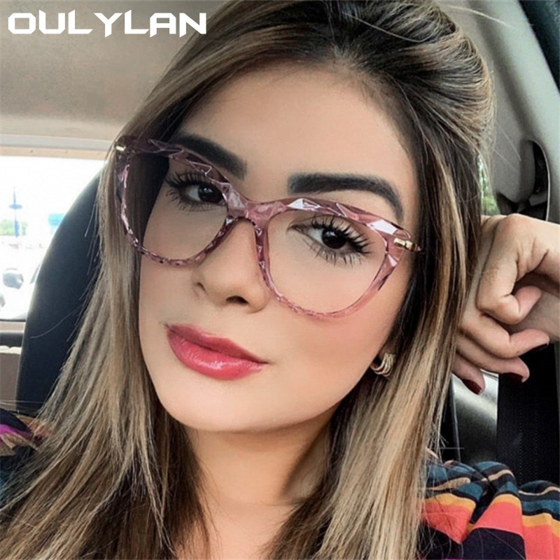 Oulylan Sexy Cat Eye Bril Frames Transparant Brillen Voor Vrouwen Trendy Optische Bril Bijziendheid Frame