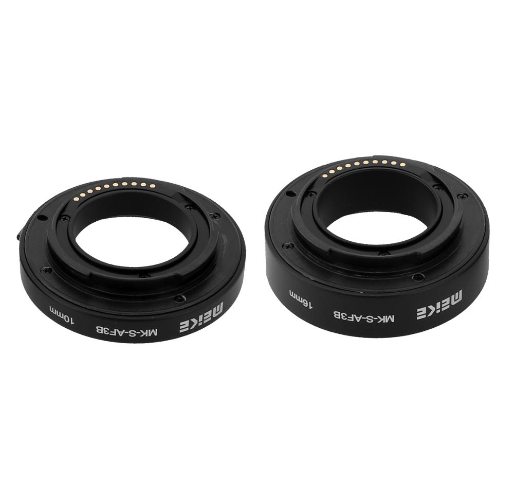 Meike 10mm 16mm Plastic Extension Tube Close Shot Adapter Ring Lens Auto Focus for Sony E-Mount A6500 A6400 A7M3 A7 II A6000 A7R
