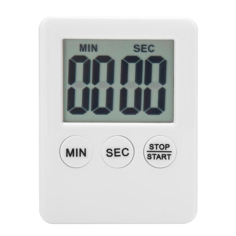 LCD Digital Timer Kitchen Cooking Count-down Up Clock Loud Alarm Reminder Easy to Use Digital Timer Kitchen Tool: White