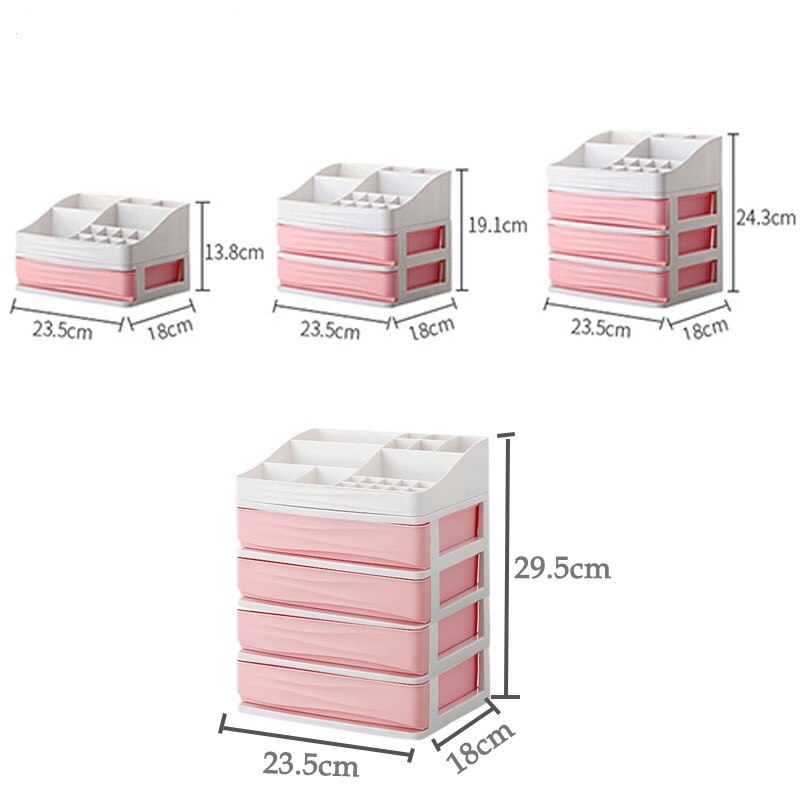 Large Capacity Makeup Organizer Cosmetics Storage Box Four Layer Drawer Jewelry Nail Polish Desktop Sundries Storage Box