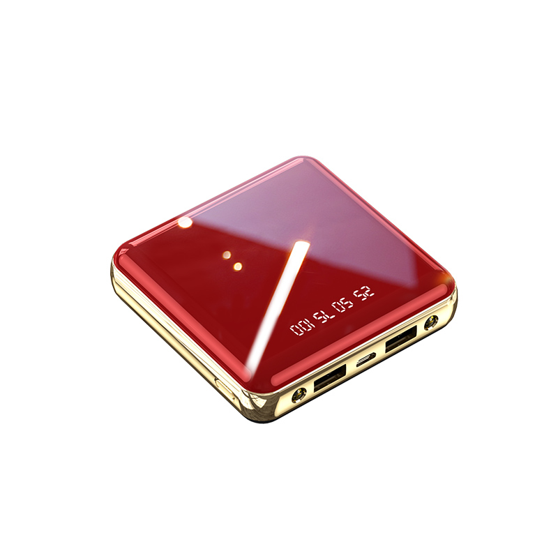 20000mAh Mini Power Bank Fast Charger LCD Type C Dual USB PoverBank External Battery Charger For Xiaomi Mi IPhone6 7 8 X: Red