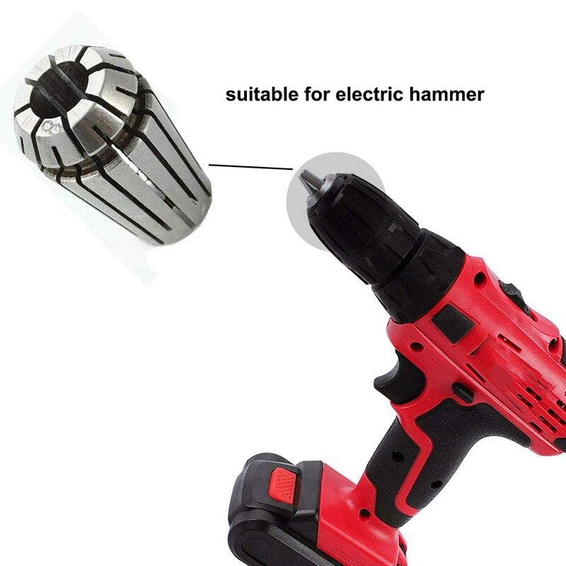 Er11 Collet Set,15Pcs Er11 1-7Mm Spring Chuck Collet with Er11 5Mm Extension Rod Holder Collet Cnc Milling Lathe Tool Set for Wo