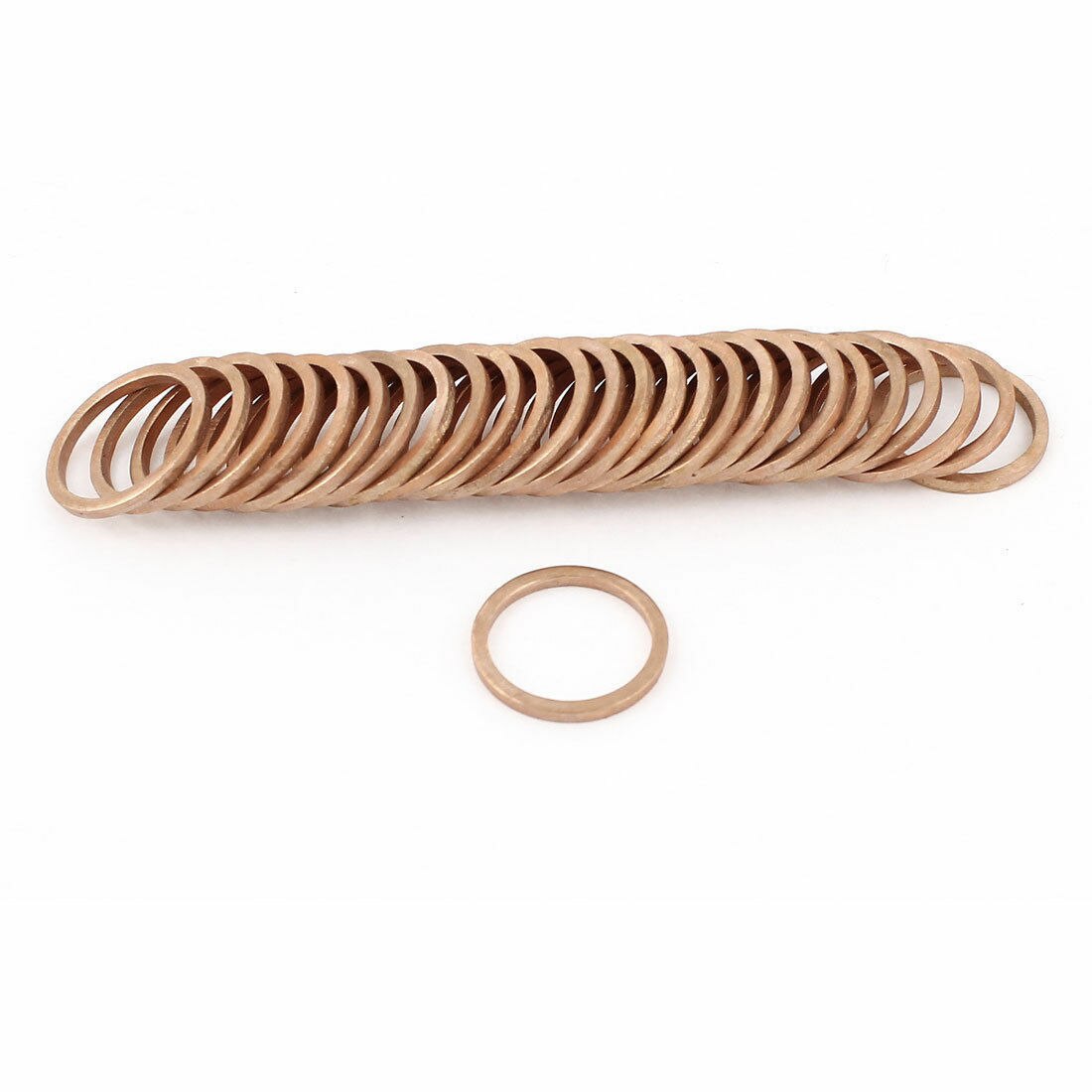 50Pcs 2mm Thickness Copper Flat Washer Ring Sealing Fitting Gaskets Flat Ring Oil Brake Line Seal Gasket.