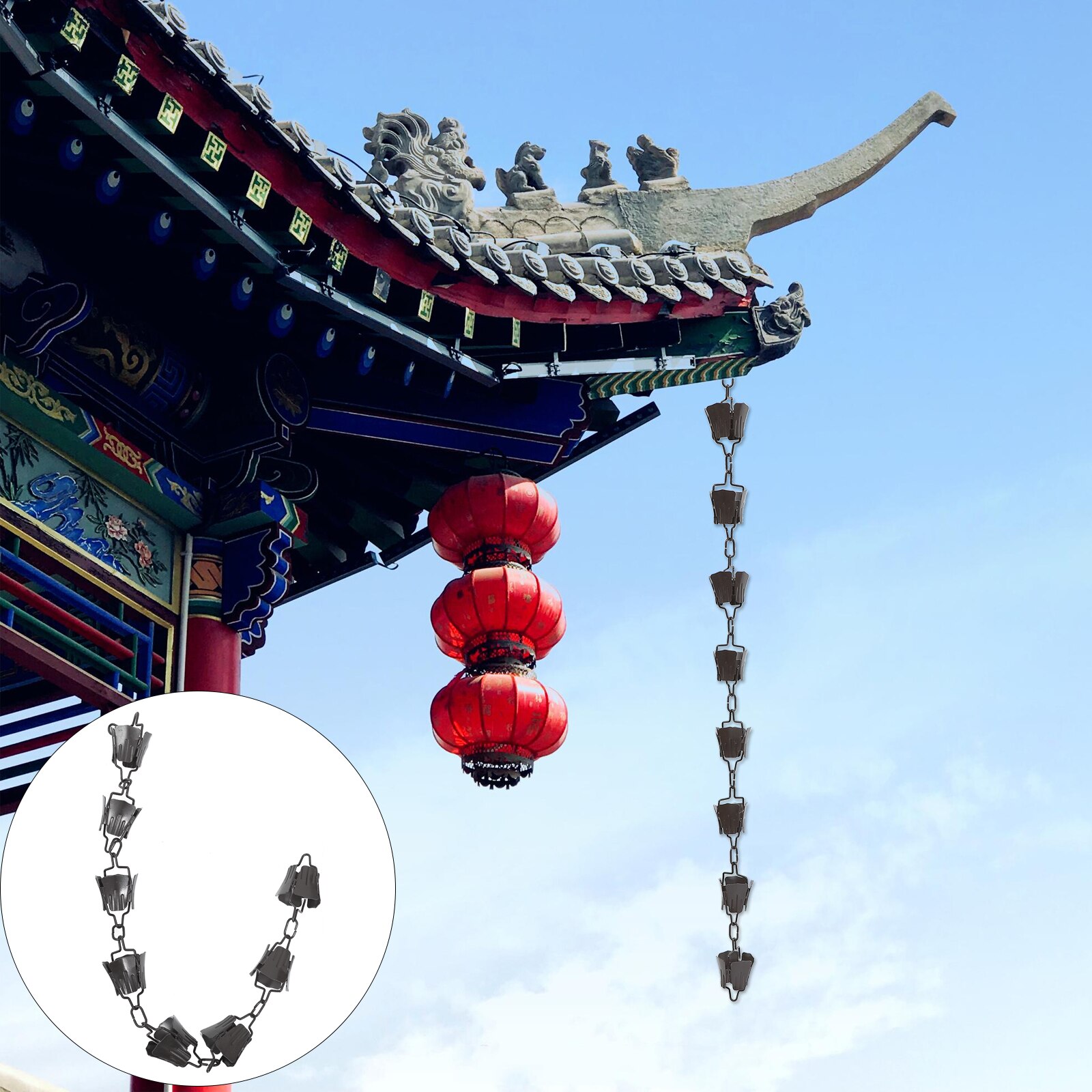 1Pc Drain Rain Chain Simple Downspout Rain Chain Durable Rain Chain (As Shown)