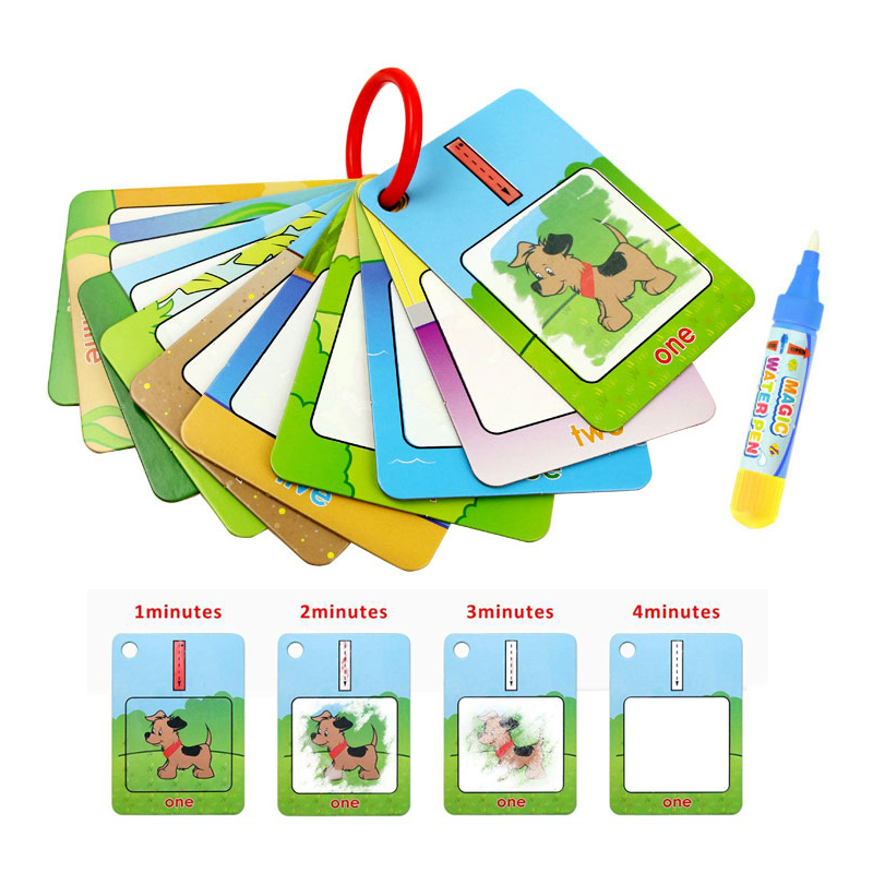 3 Soorten Engels Alfabet Water Tekening Kaarten Kleurboek & 2 Magic Pennen Papieren Kaart Schilderen Board Vroege Educatief Speelgoed