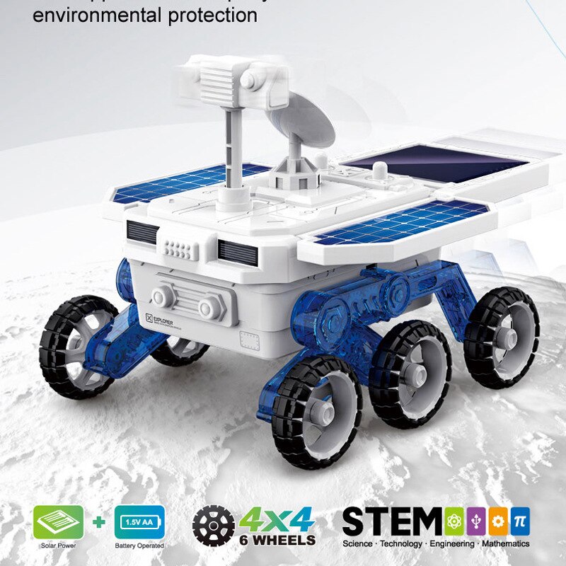 Solar Power Elektrische Auto Gaget Toyselectral Wetenschap Speelgoed Stem Gemonteerd Kit Educatief Mars Planet Rover Astronomie Jongens