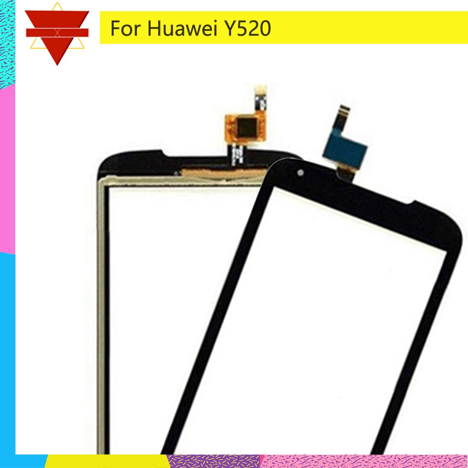 Écran tactile 4.5 pouces pour Huawei Y520, panneau de capteur de lentille en verre, pièces de rechange noir et blanc
