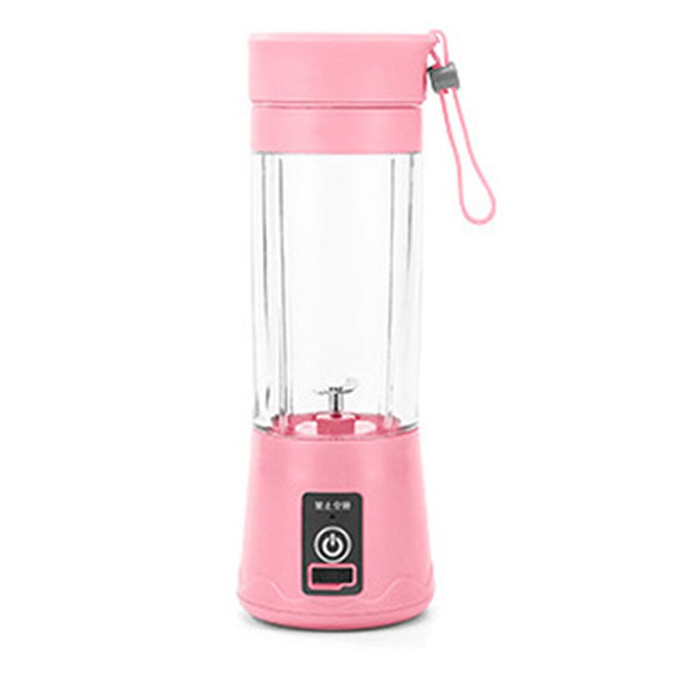 380Ml Draagbare Blender Mixer Elektrische Juicer Machine Smoothie Blender Mini Keukenmachine Persoonlijke Blender Beker Sap Blenders: Pink 2 blades