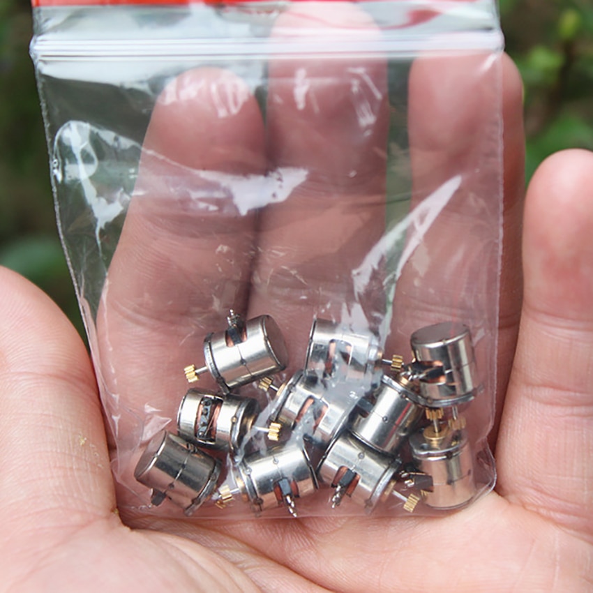 10PCS/Set 8mm Stepper Motor Micro Two-phase Four-wire Stepper Motor Stepping motor with 9 Teeth Gear, Shaft Diameter 0.8mm