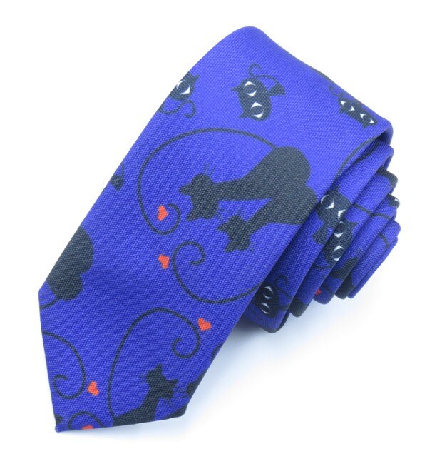 ! corbata para hombre Skinny de 6 cm, corbata de dibujos animados con de gato, corbata delgada, corbata de Jacquard, corbata celebración boda informal a la para hombre: 2