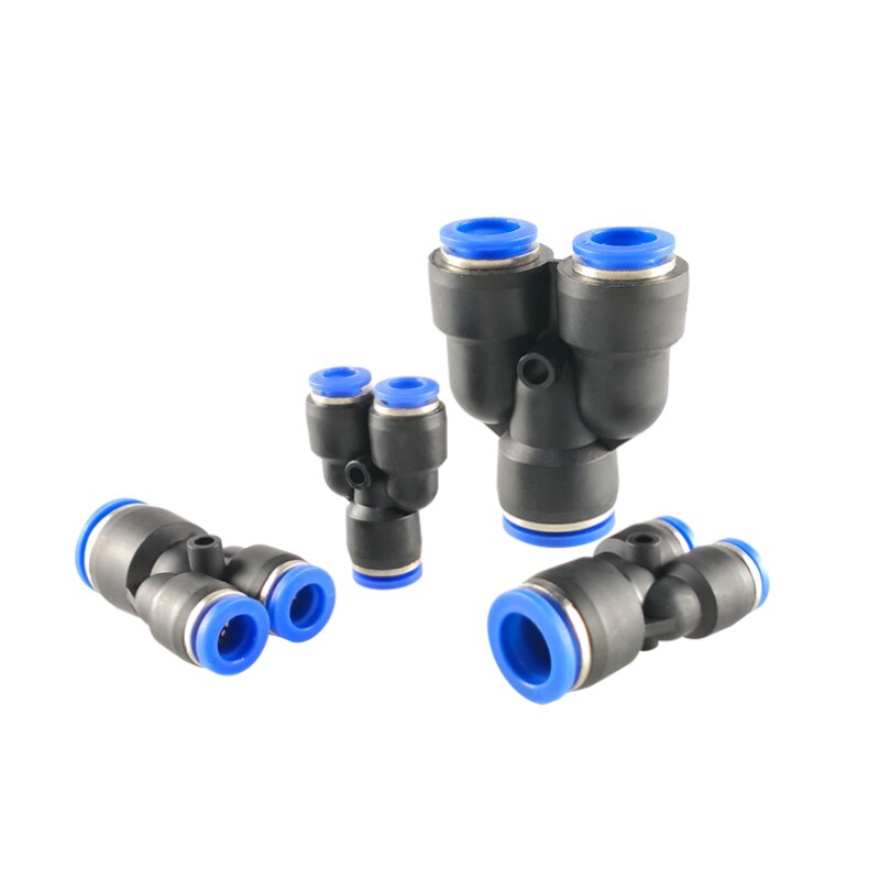 Pipe Fittings Plastic Pneumatic Connector Fitting Quick Push For Air Water Connecting PY PW Connect 4 6mm 8mm 10mm 12mm Y Shape