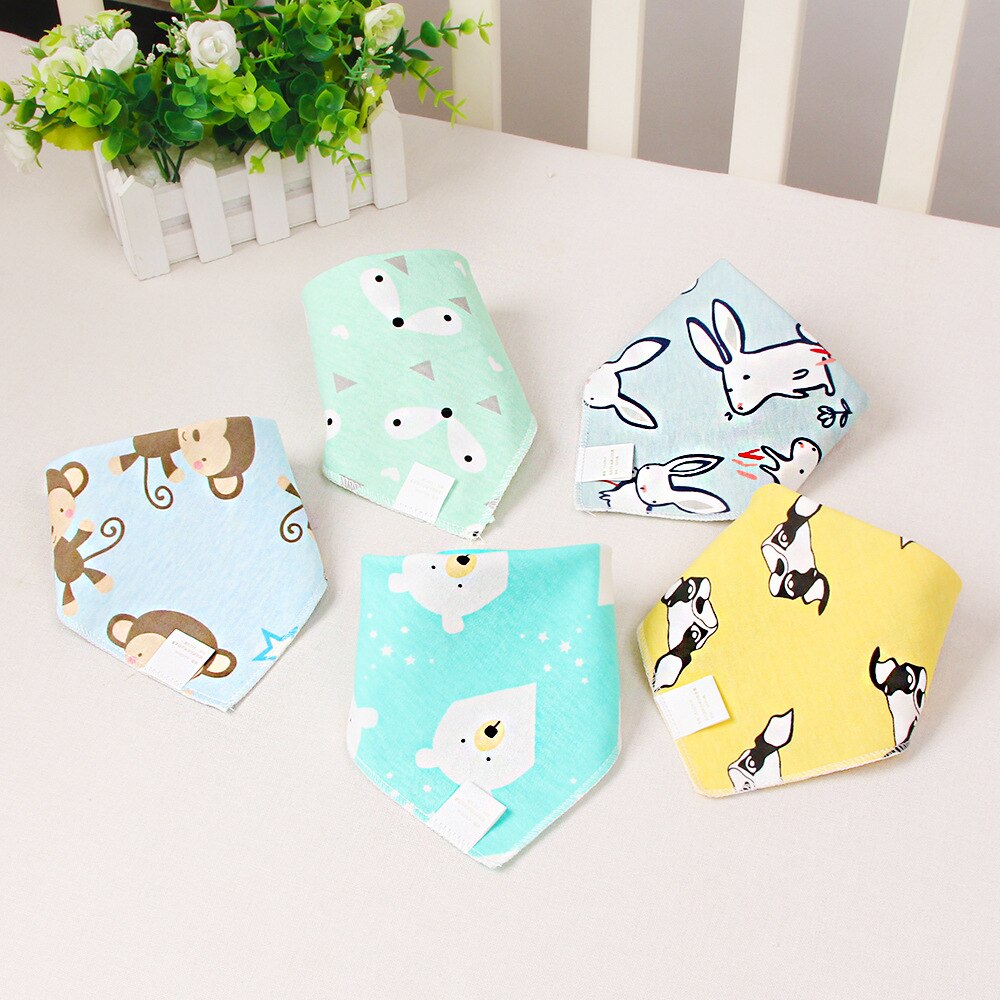 5Pcs Slabbers Bandana Katoen Babyvoeding Schort Driehoek Leuke Baby Slabbetjes Meisjes Jongens Cartoon Voeden Sjaal Kraag Bib burp Doek: 29