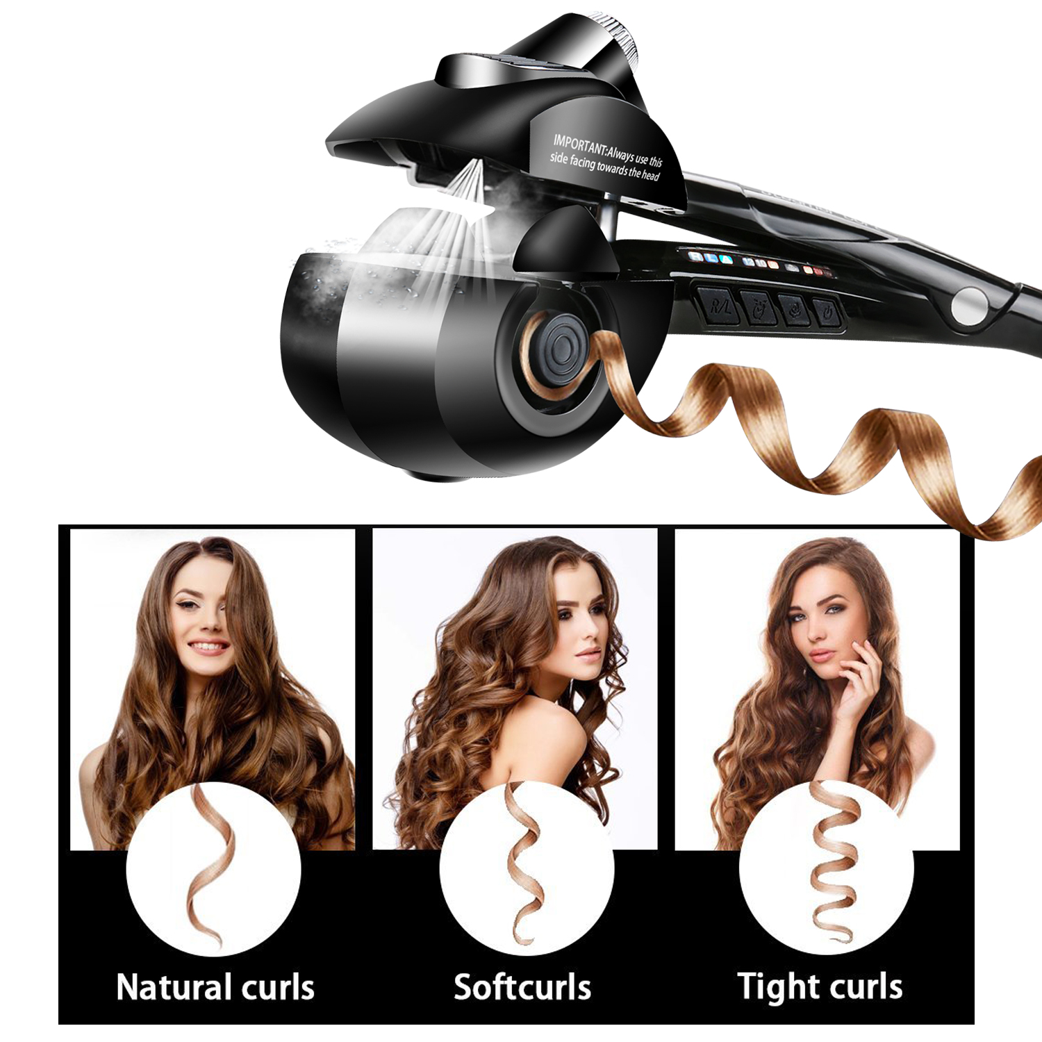 Steam Automatic Hair Curler Rotating Curling Iron Negation Lon Hair Waver Hair Crimper Curls Tongs Hair Curl Tools