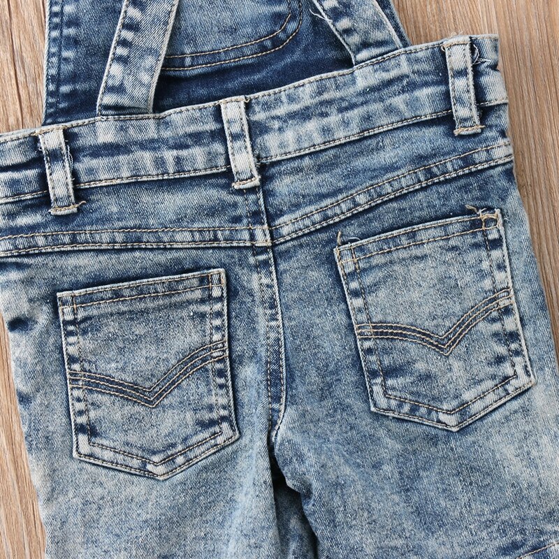 6M-6T Peuter Kinderen Meisje Jongens Vest Koele Denim Bib Korte Broek Shorts Overalls Outfits