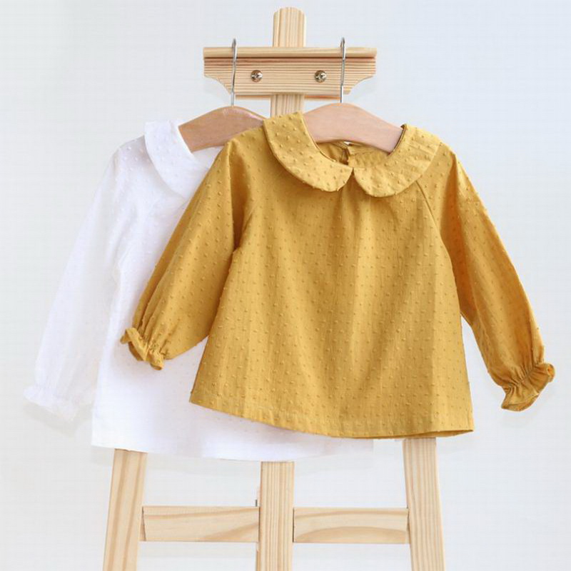 Aumtun-camisas de algodón con cuello para bebé, ropa interior suave de manga larga con botones en la espalda, Jacquard, Primavera