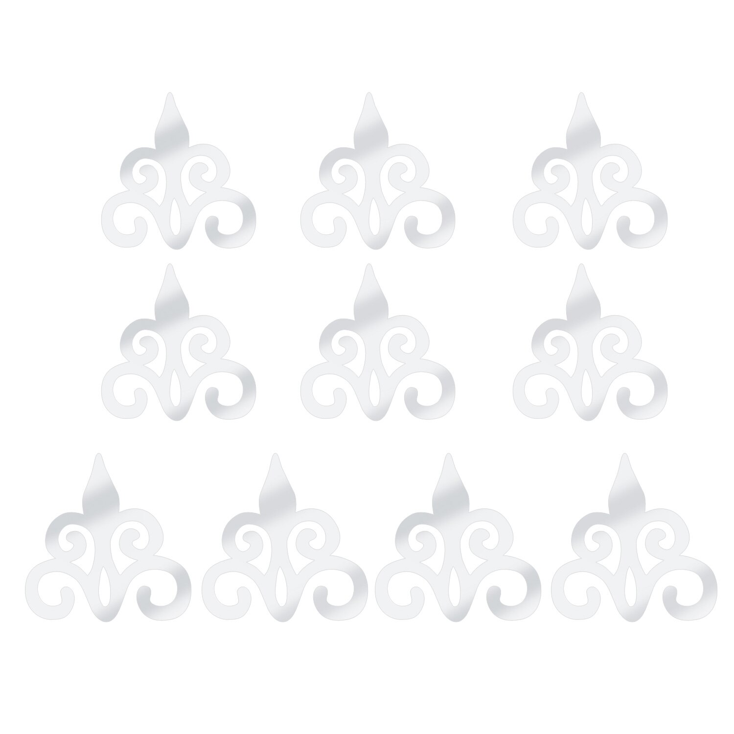 10pcs 3D Acrylic Hollow Reflective Mirror Wall Stickers Removable DIY Decals Self Adhesive Art Murals Room Wall Decor for Home: White / 70x70mm (10pcs)