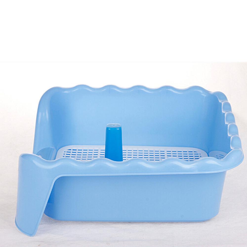 Dog Tray Grid Litter Boxes Large Pet Fenced Toilet Puppy Training Bedpan with Wall Indoor Pet Potty Easy to Clean Supplies: Blue