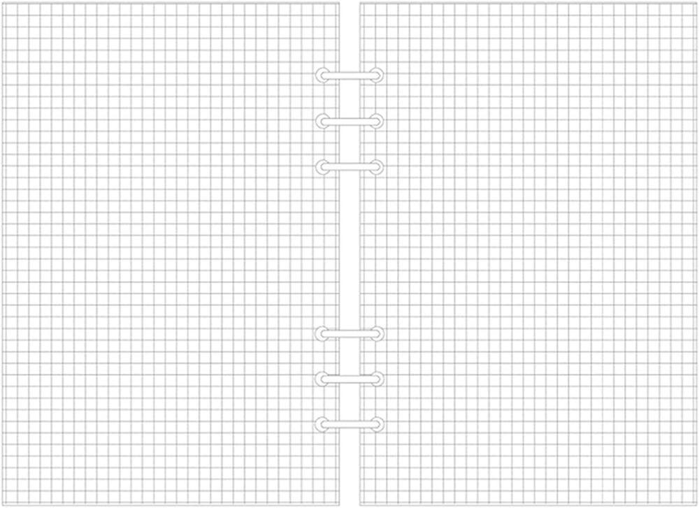 Kit de recharges A5/A6 6 trous, planificateur/organisateur, recharges par paquet, 90 Pages/45 feuilles par article (recharges régulières): A5 Squard Grid