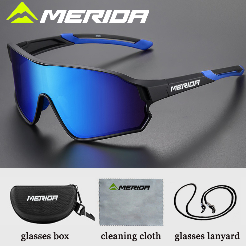 Merida fietszonnebril  uv400, winddichte sportbril voor racefiets en mountainbike,  tr90 montuur, anti-condens en krasbestendig.: Rood