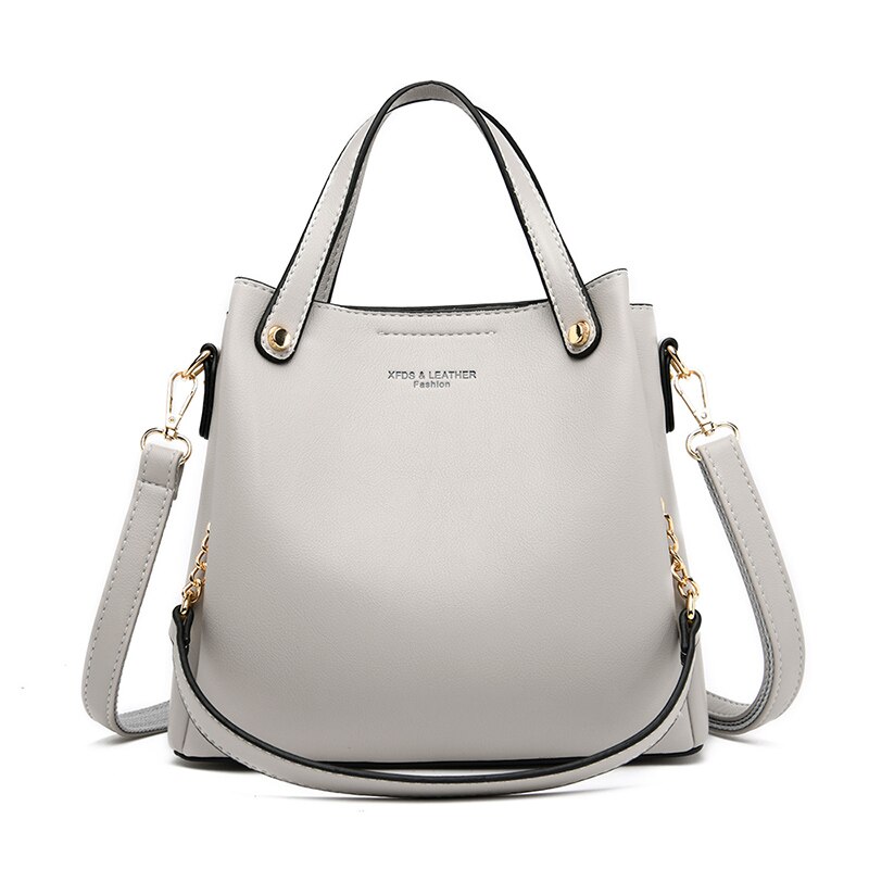 Effen kleur emmer tassen voor vrouwen luxe handtassen dames schouder crossbody messenger bag handtas: Wit